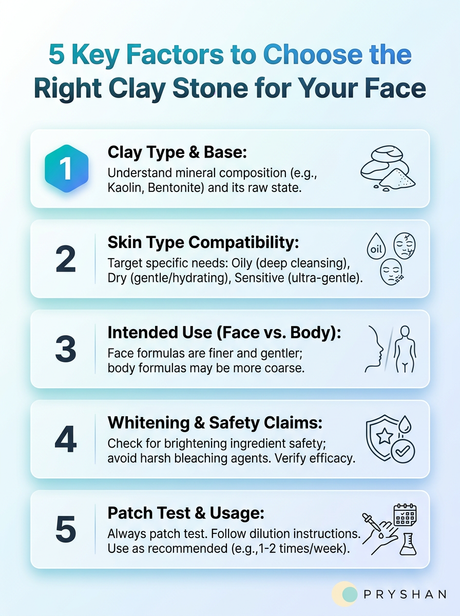 Infographic: 5 key factors for choosing the right clay stone for facial use