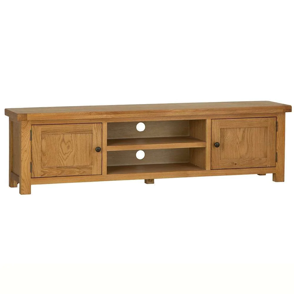 Heritage Extra Large Oak TV Unit suitable for up to 85 inch TVs