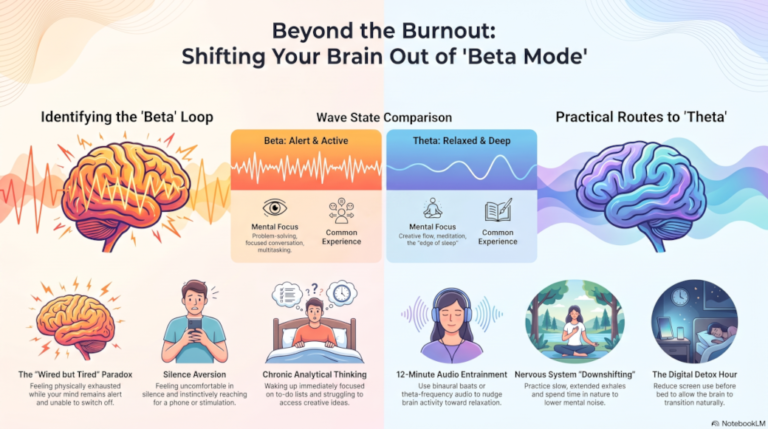 Beta vs Theta brainwave states infographic