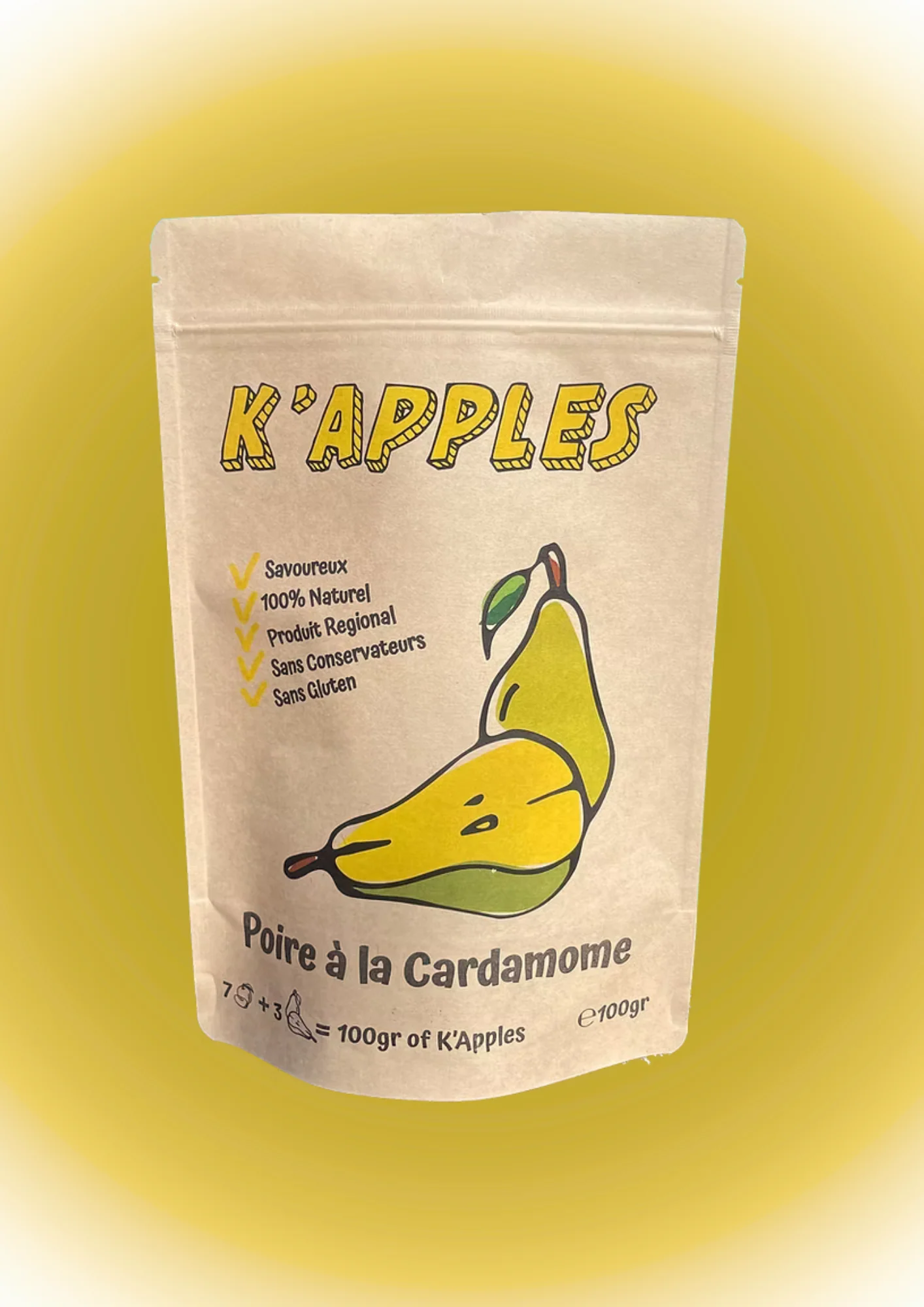 K’Apples pear fruit snack pouch