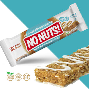 No Nuts! Cinnamon Roll snack bar packaging - certified allergen-free, school-safe