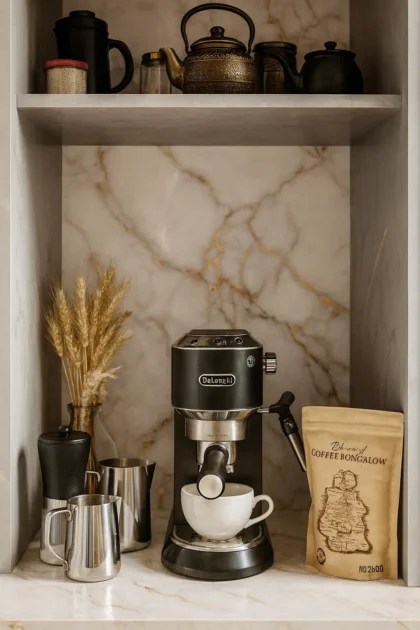 Coffee station setup for home baristas