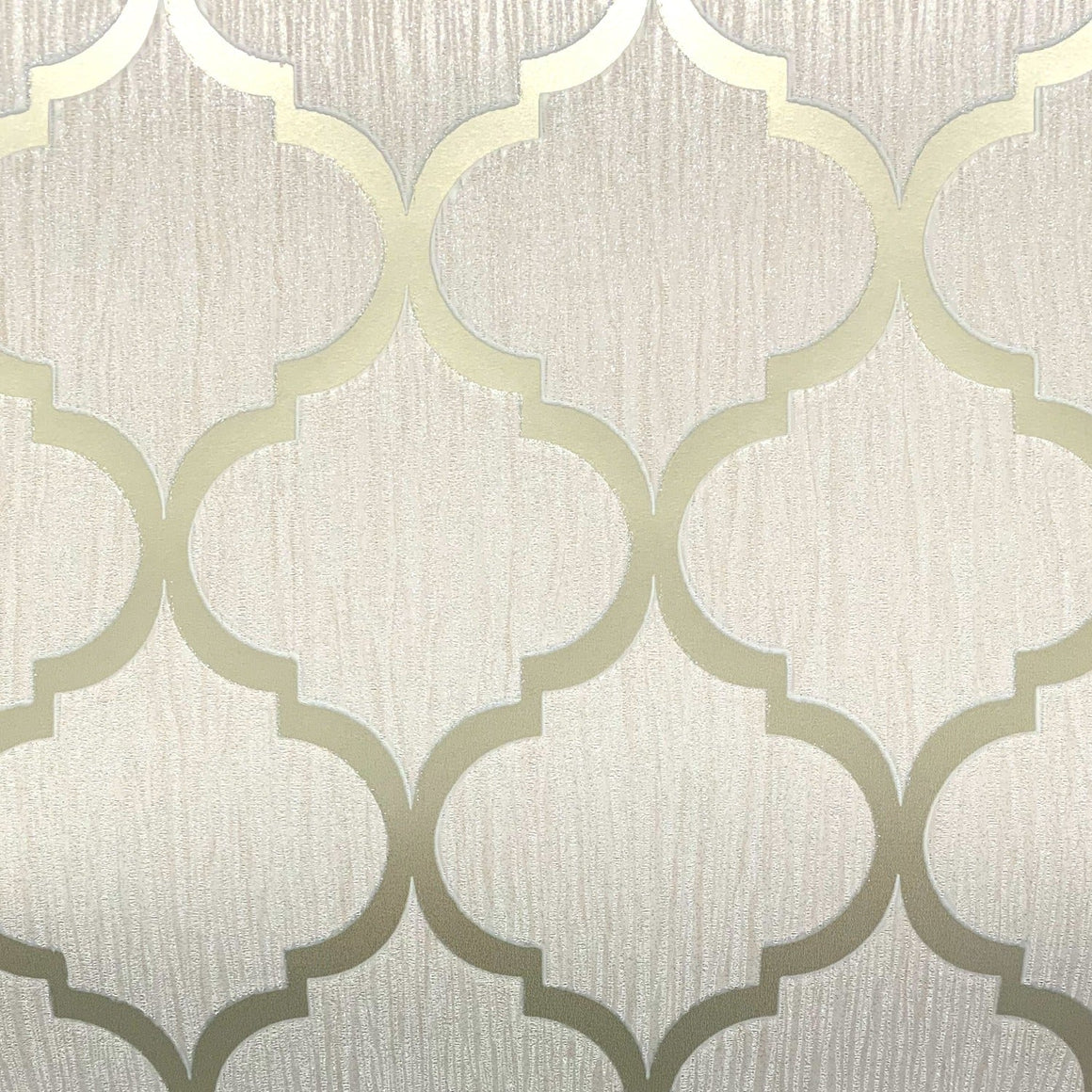 Crystal Trellis Ivory Gold Curved Wallpaper