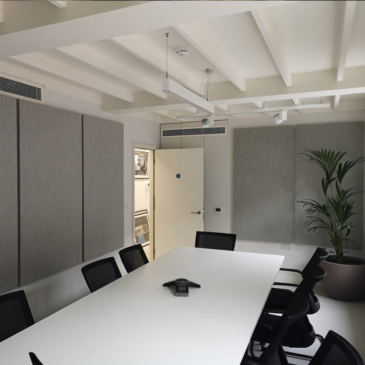 SilentSpace acoustic wall panel detail in open plan setting
