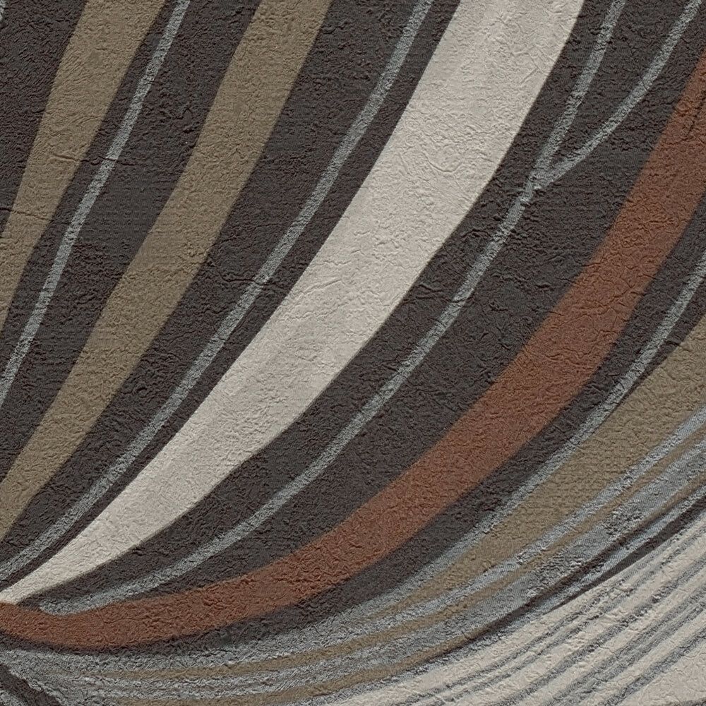 Metropolitan Stories Squiggle Chocolate New Curved Wallpaper