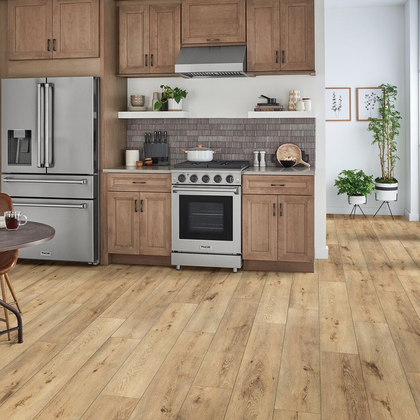 Back Home Warmth of Home laminate flooring installed in a cozy room scene