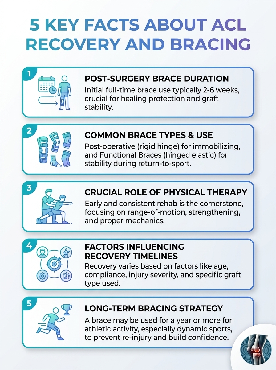 Infographic on ACL recovery and bracing