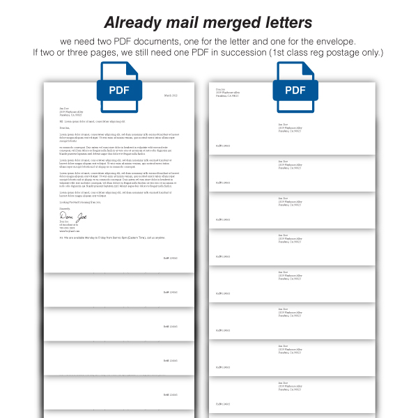 Already mail merged letters & mailing