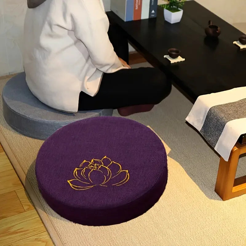 Cojín redondo zen con bordado