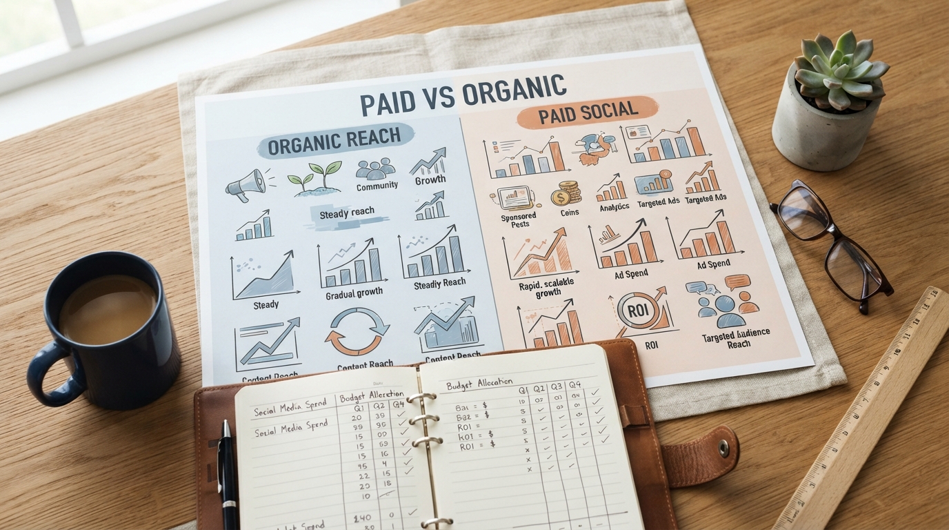 Organic engagement rates compared to paid social cost per lead in 2026
