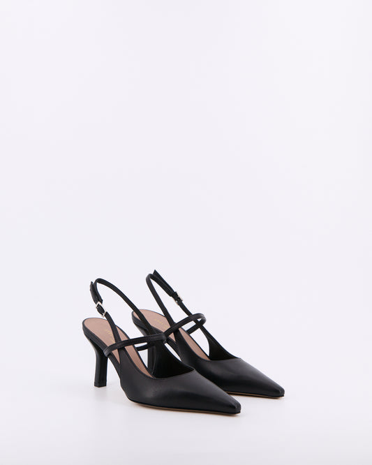 Slingback décolleté aischa5 nappa nero - Stelio Malori