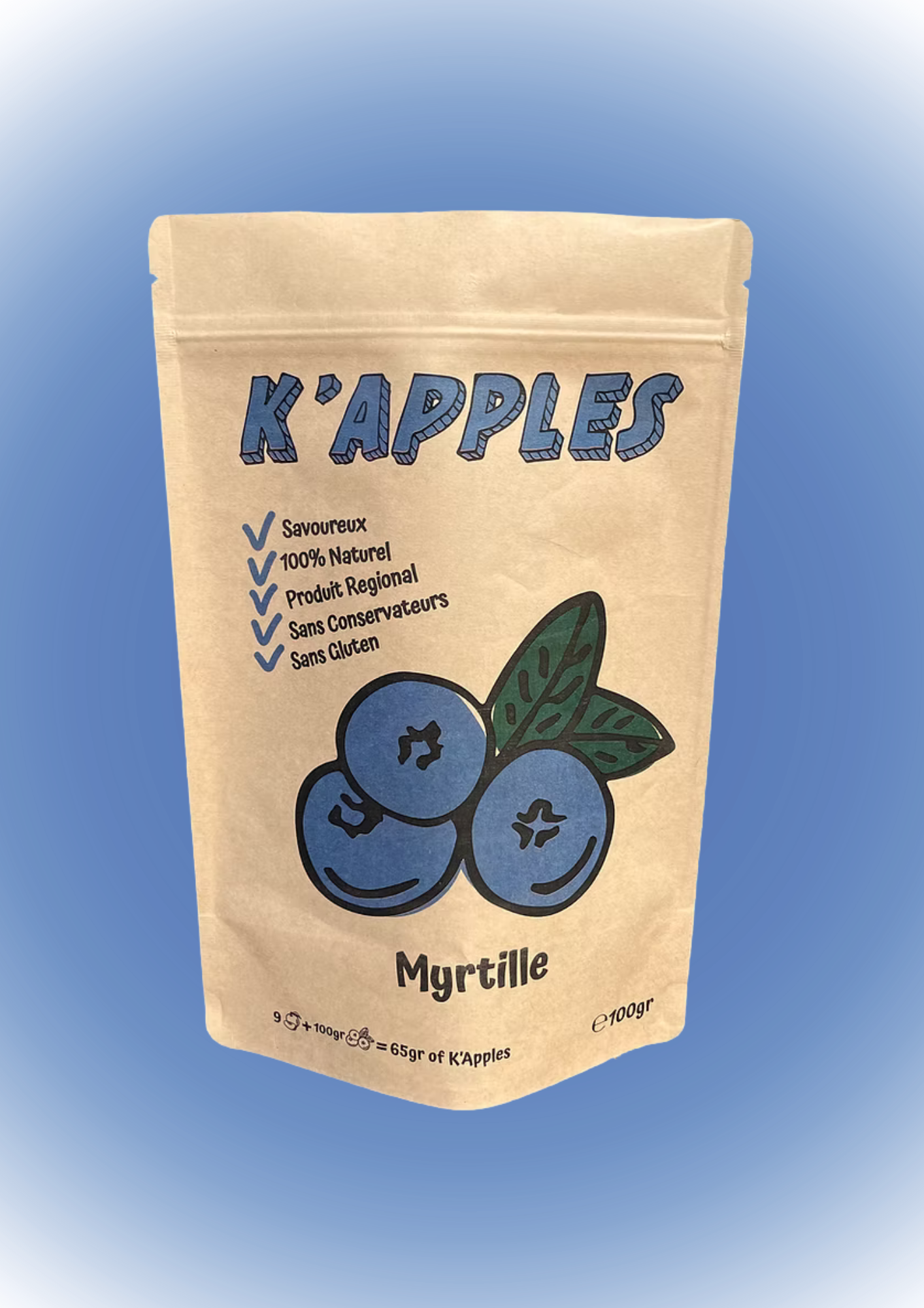 Collations aux pommes sans sucre et aux myrtilles