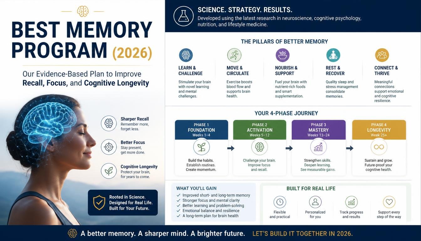 Best Memory Program (2026): Our Evidence-Based Plan to Improve Recall, Focus, and Cognitive Longevity