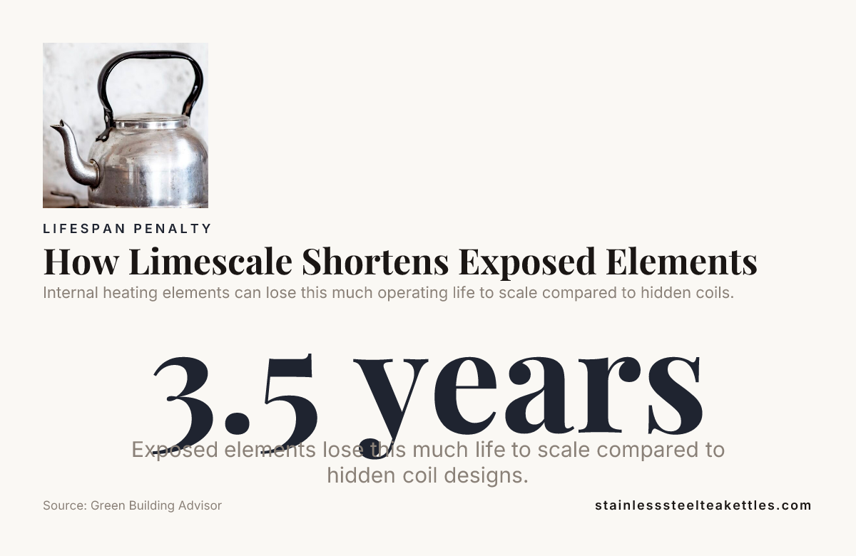 How Limescale Shortens Exposed Elements — data from Green Building Advisor