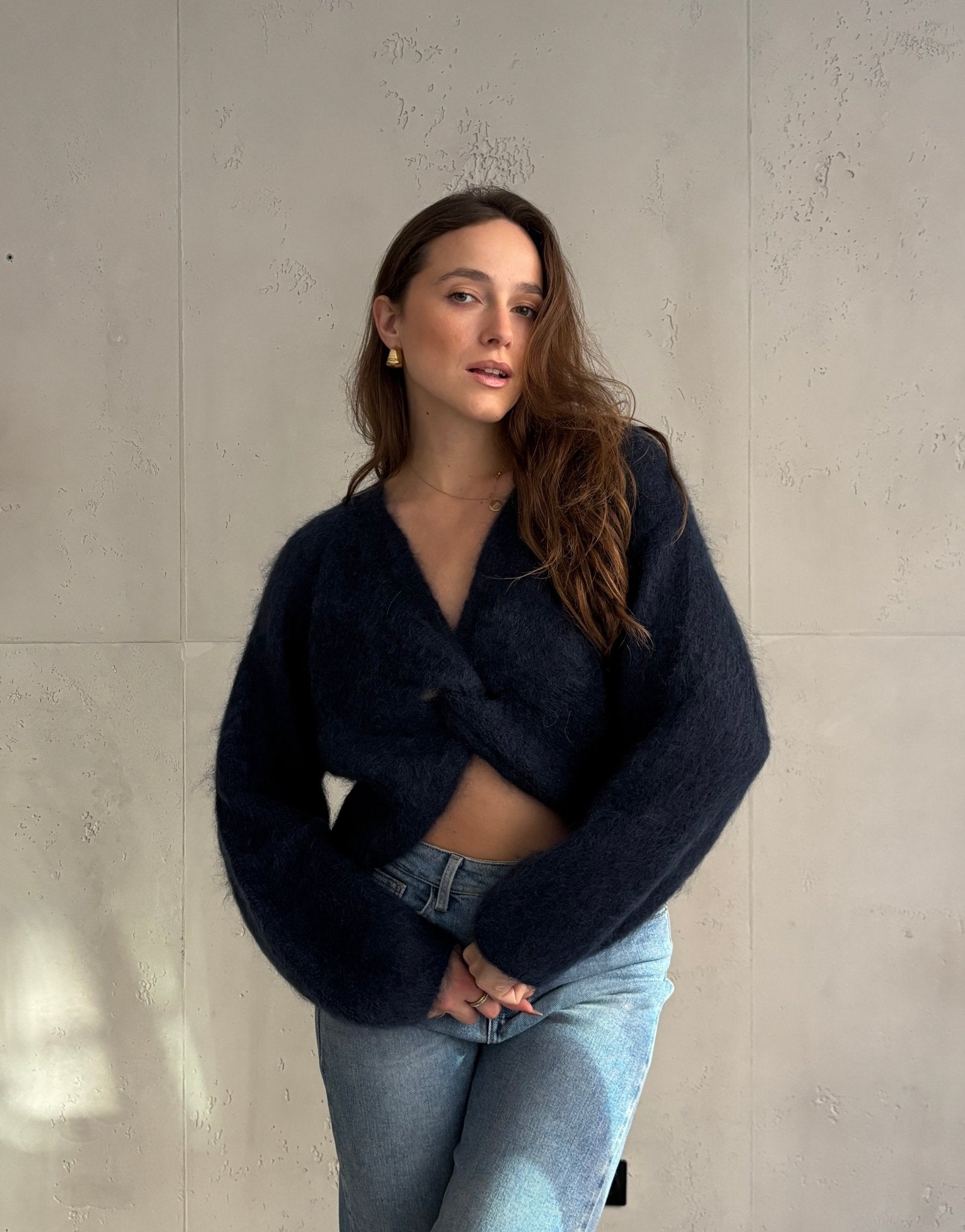 80% Kid-Mohair Pullover mit Knotendesign - Bild 1