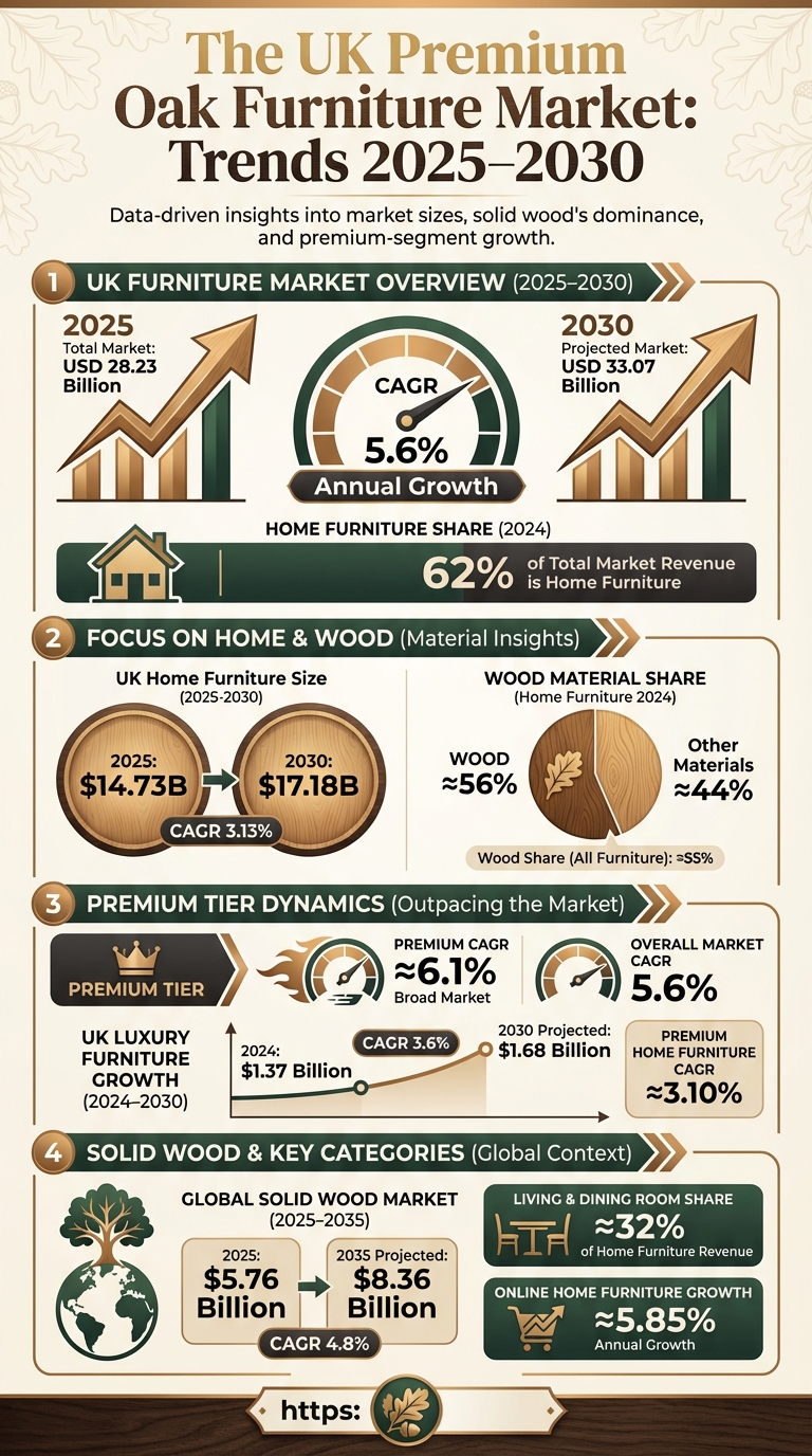 Infographic: The UK Premium Oak Furniture Market: Trends 2025–2030