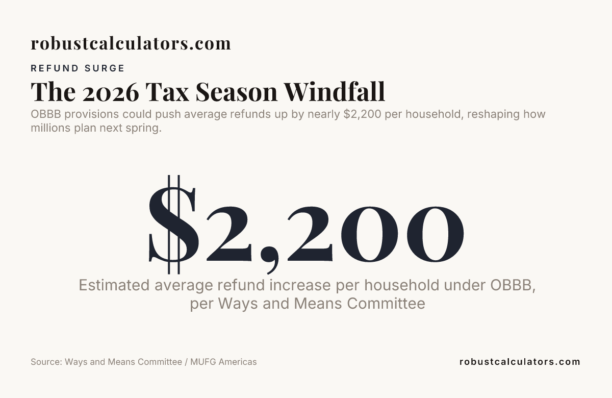 The 2026 Tax Season Windfall — data from Ways and Means Committee / MUFG Americas