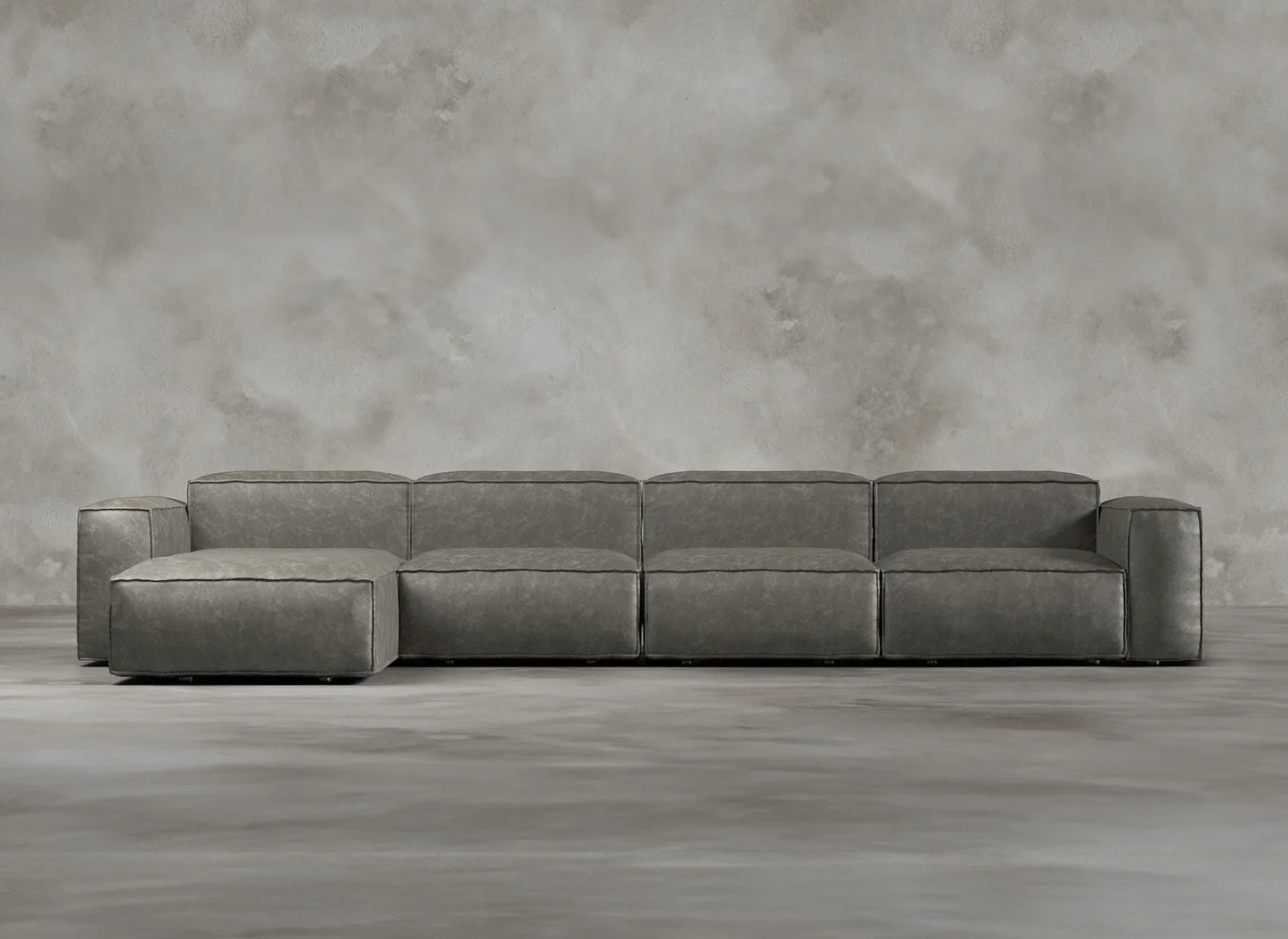 Laurent Modular Sofa Ashen Grey 4 Seater Right Chaise