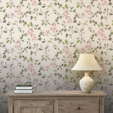 Rosalie Floral Cream & Pink Wallpaper