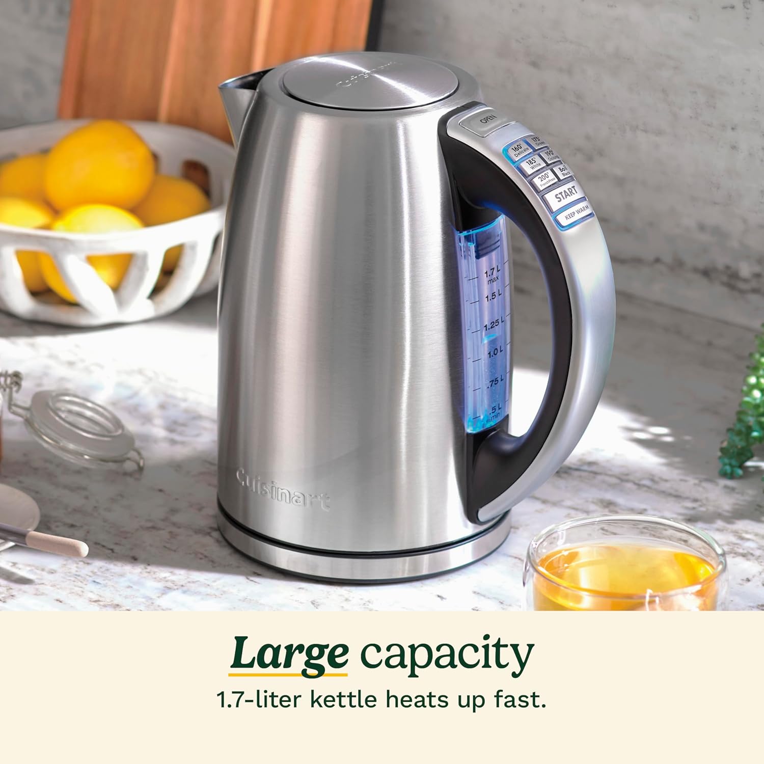 Electric kettle for quiet boiling in open floor plans