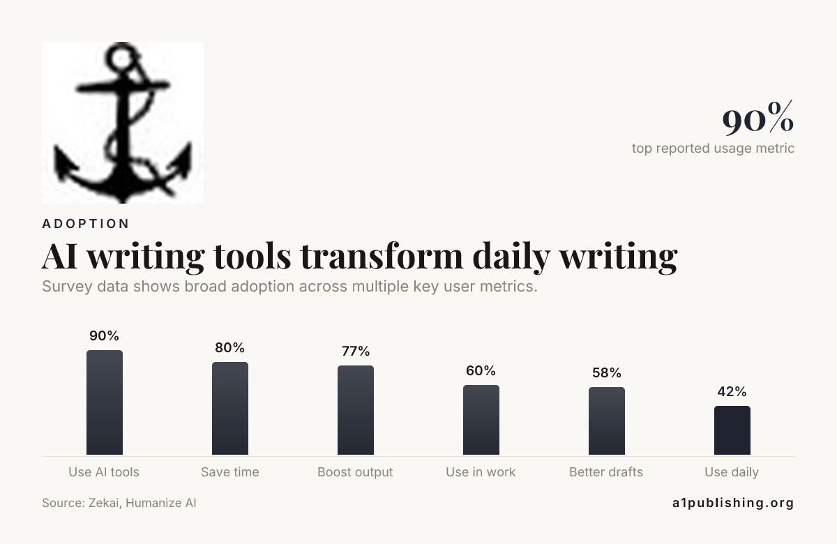 AI writing tools transform daily writing — data from Zekai, Humanize AI