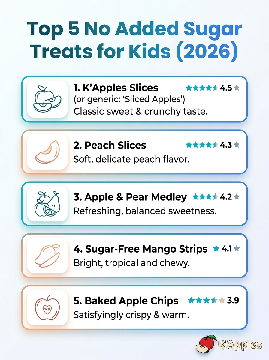 Top Rated Sugar Free Treats for Kids 2026 — Top 5 No Added Sugar Treats for Kids (2026) infographic overview