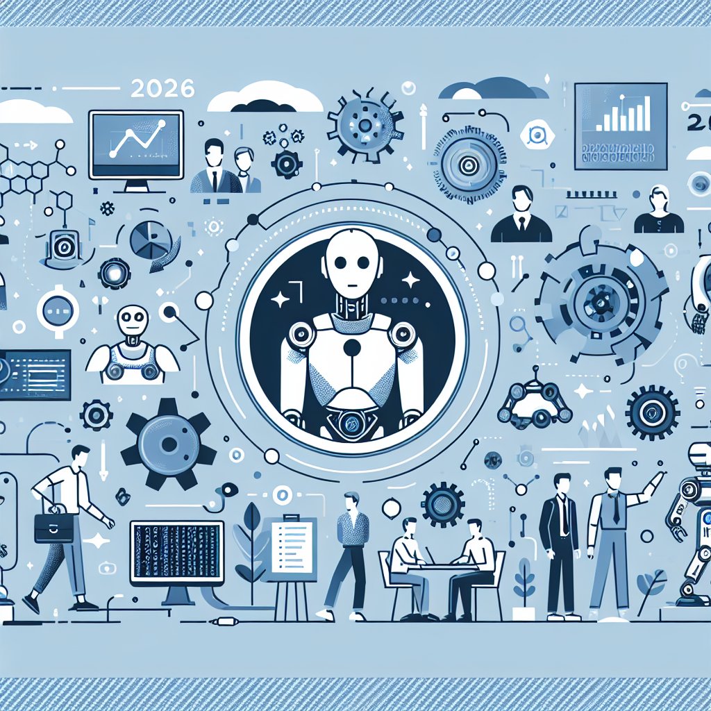 Illustration of AI agents and automation trends shaping 2026