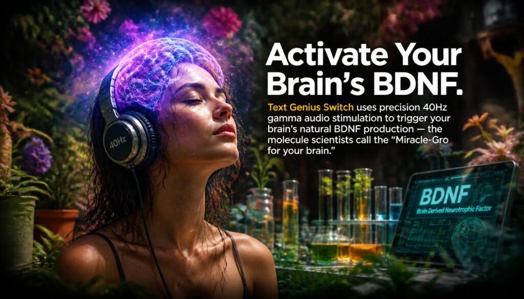 Illustration representing activation of the brain's BDNF repair protein
