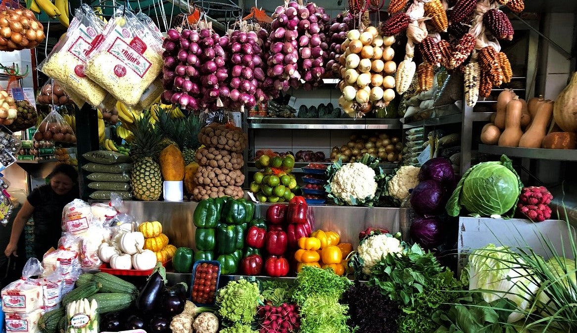 Peruvian market selling coffee and local goods