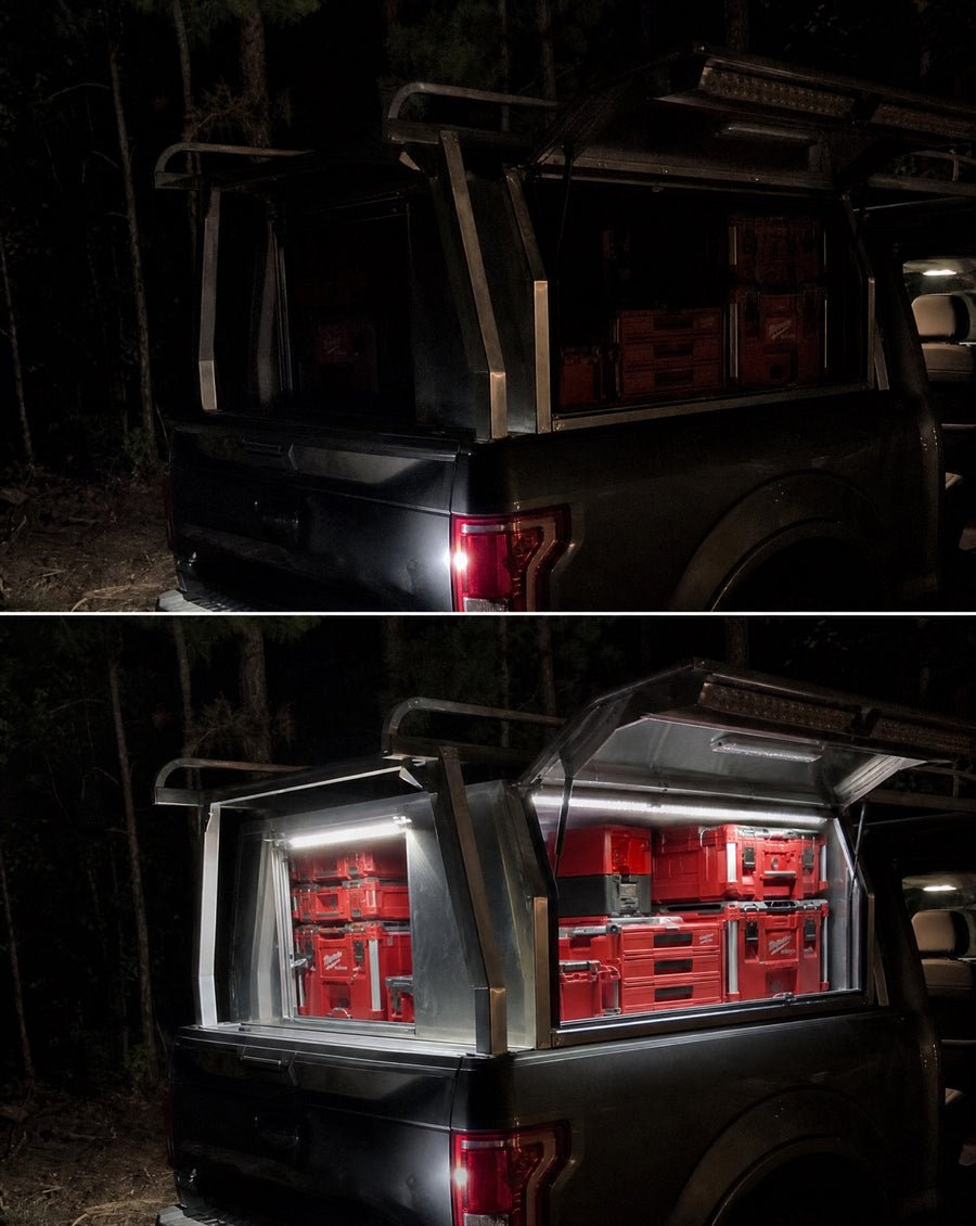 Truck cap before and after fitting Lumo-300