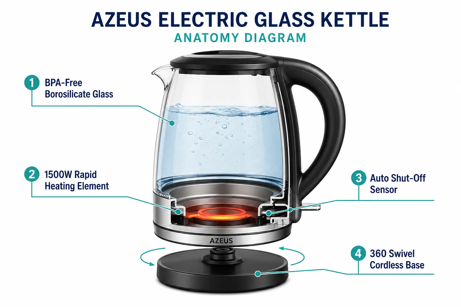 Image 1, What Is the Azeus Electric Glass Kettle