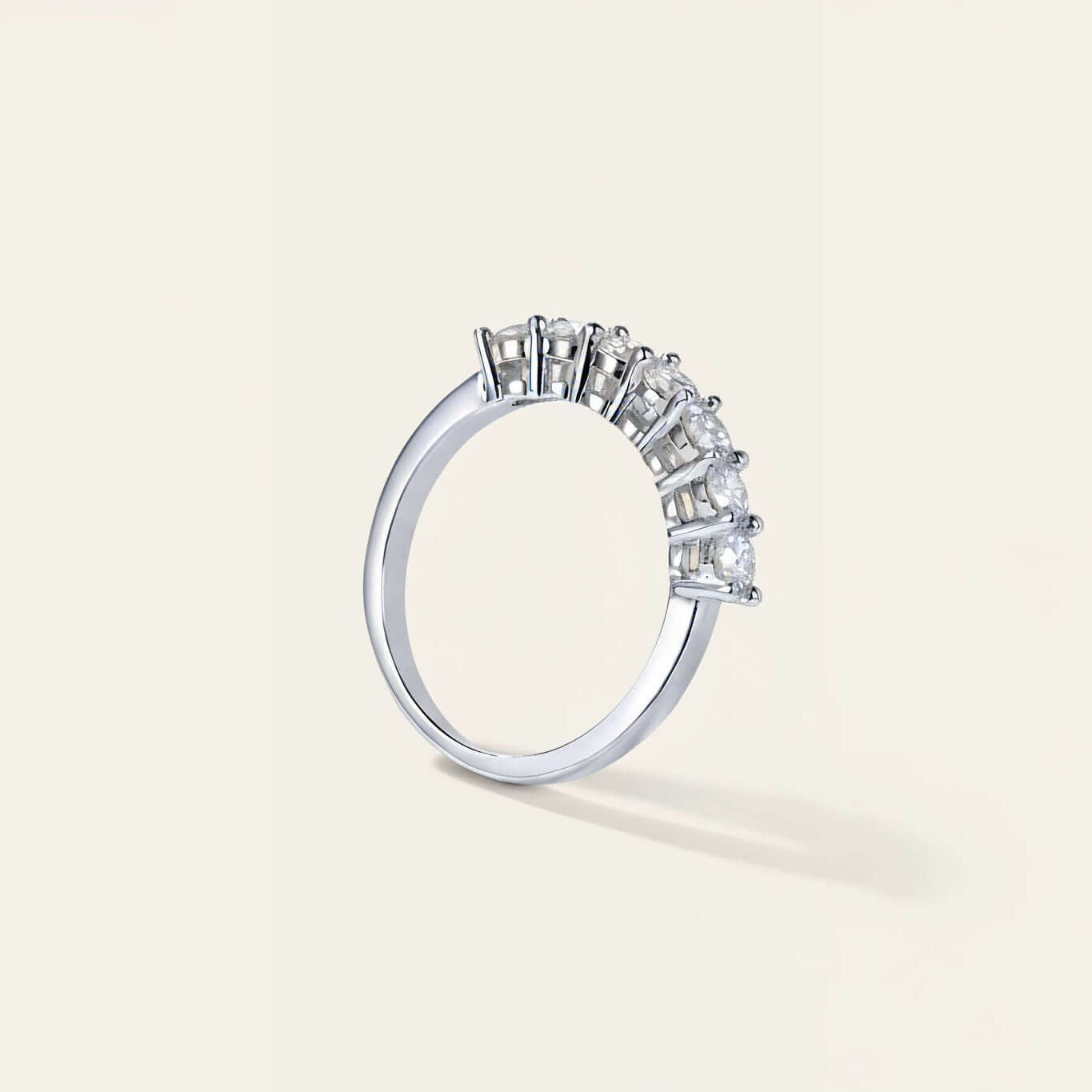 Seven Stones Moissanite Half Eternity Ring side view