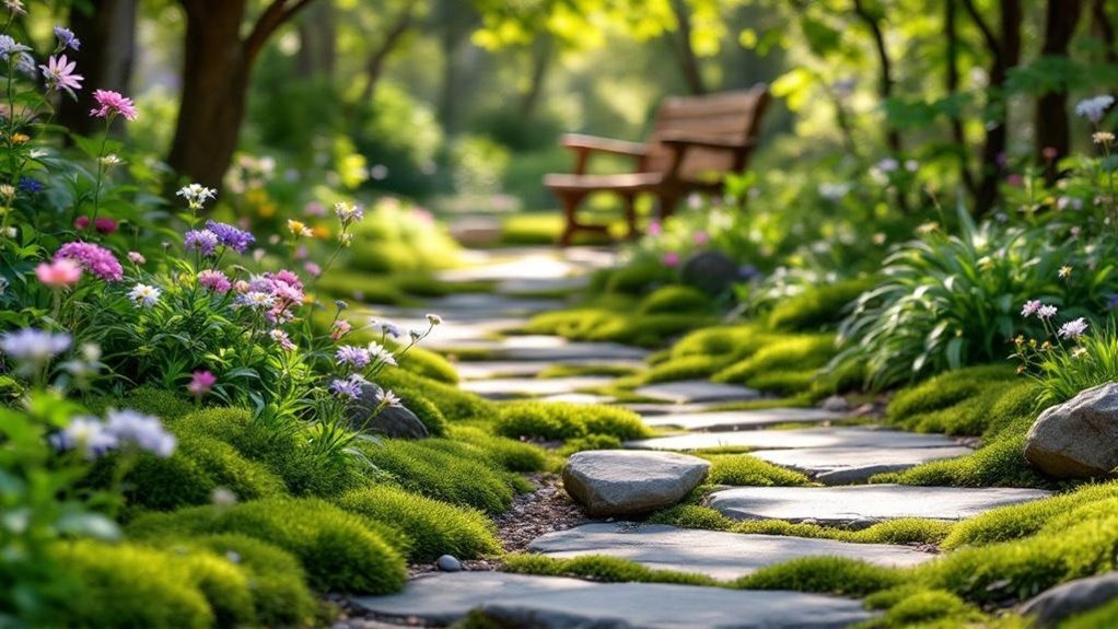 Natural garden path installation