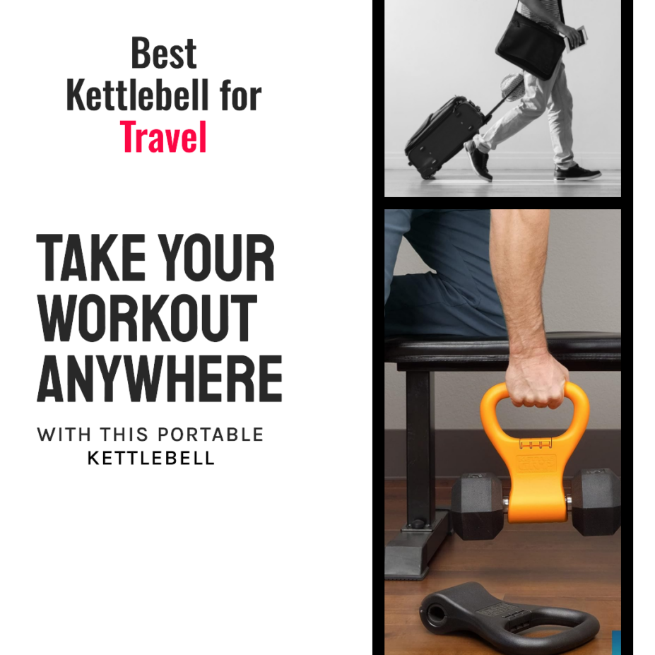 Traveler with a suitcase and a kettlebell attachment
