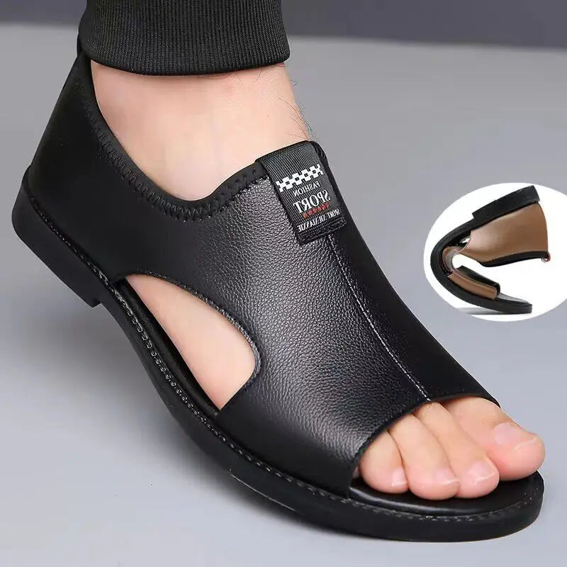 Sandalia cuero antideslizante hombre casual