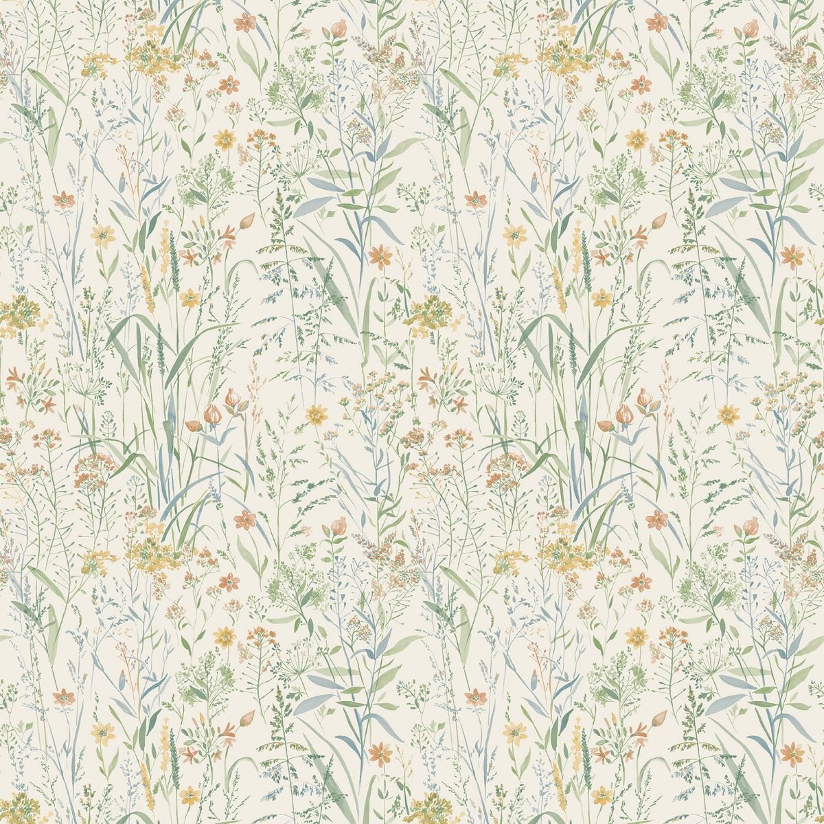 Summer Meadow Green Wallpaper