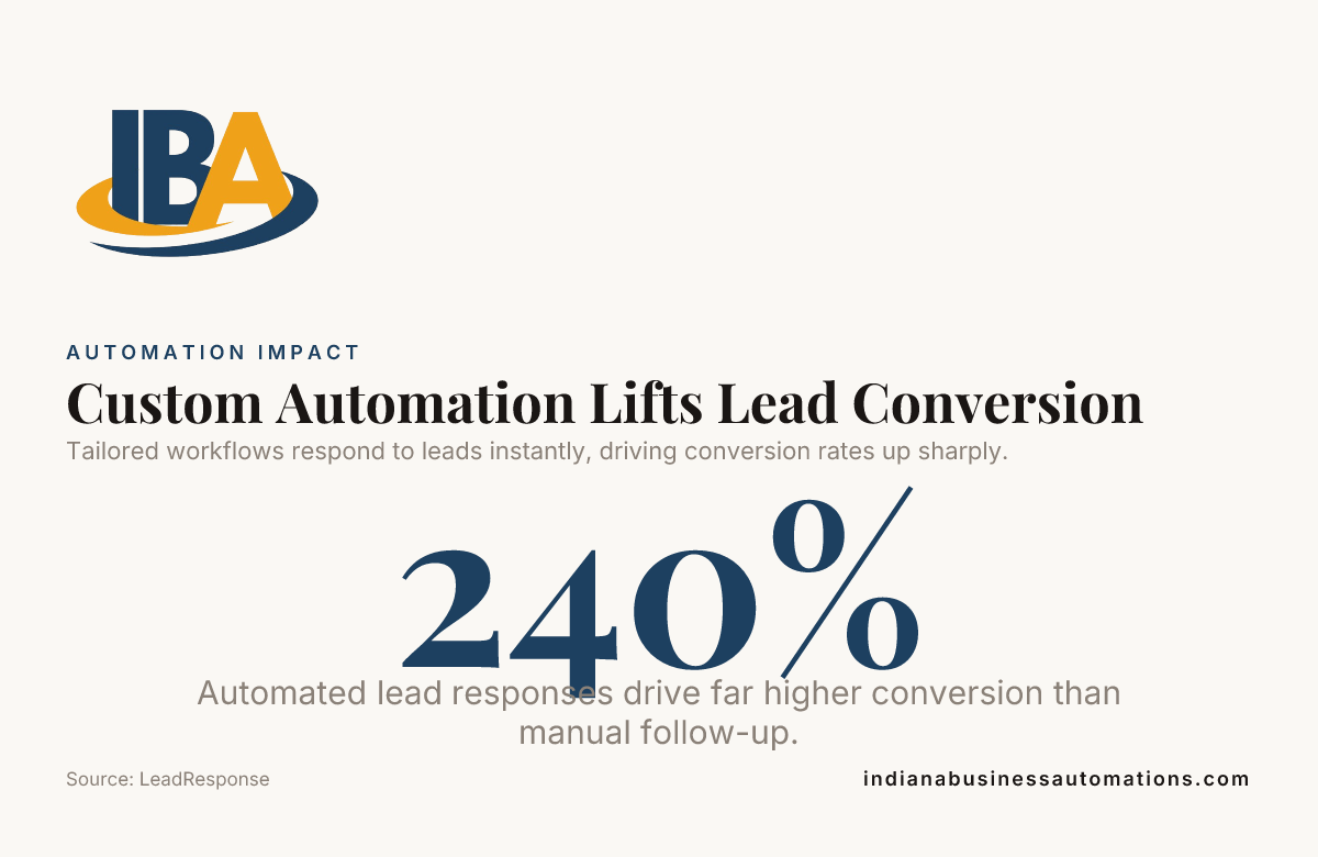 Custom Automation Lifts Lead Conversion — data from LeadResponse