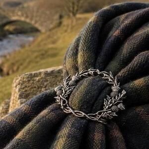 Pewter scarf ring detail