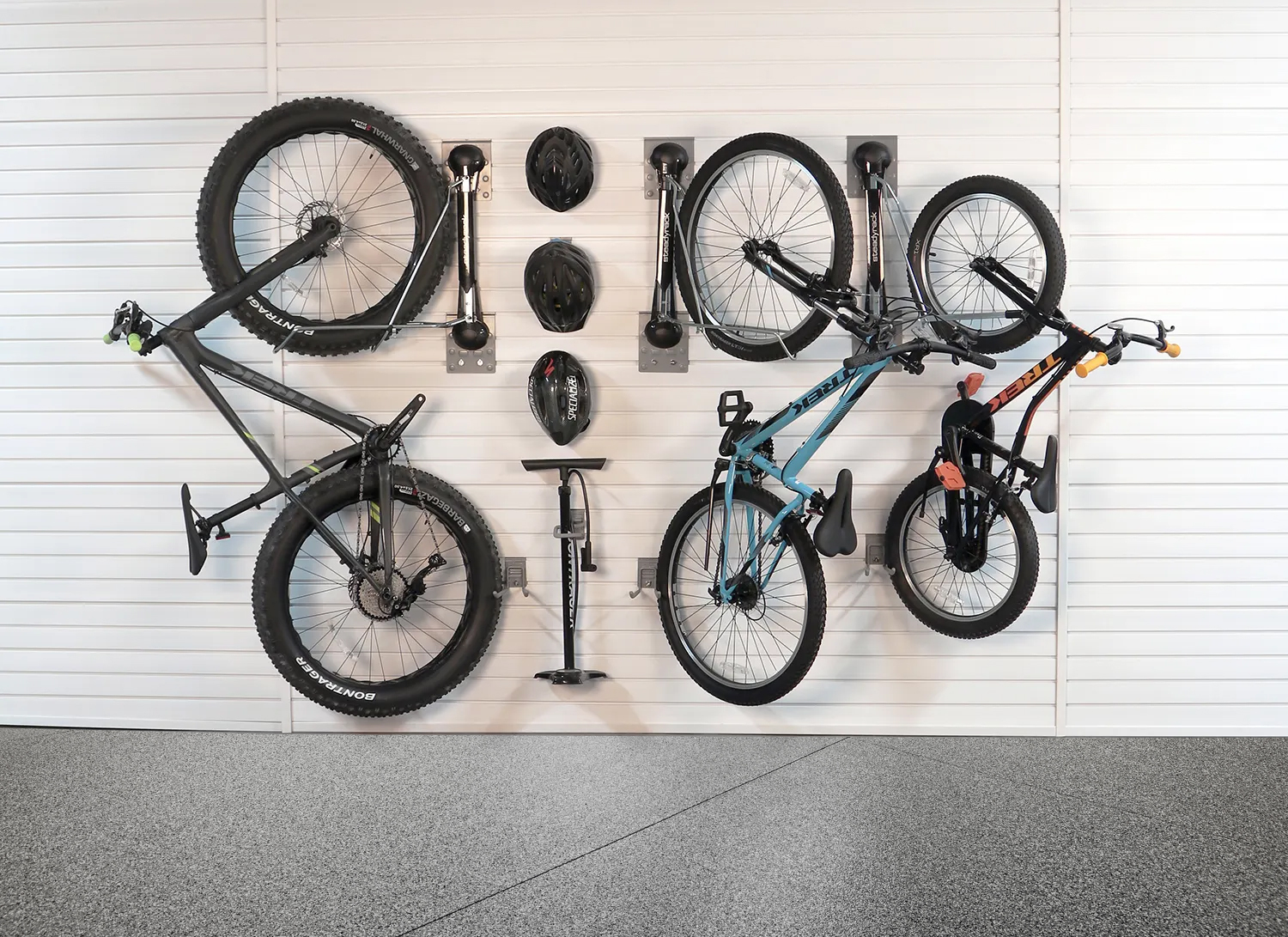 SlatWall bike storage system in garage