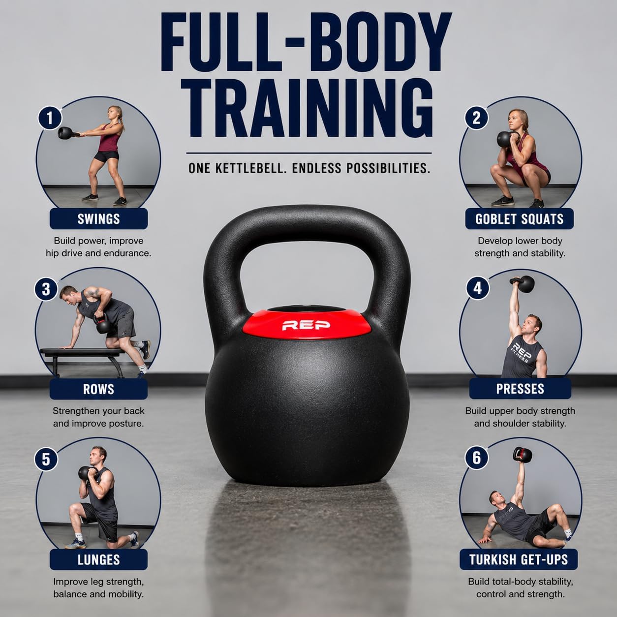 Rep Fitness Adjustable Kettlebell 24kg cast iron build