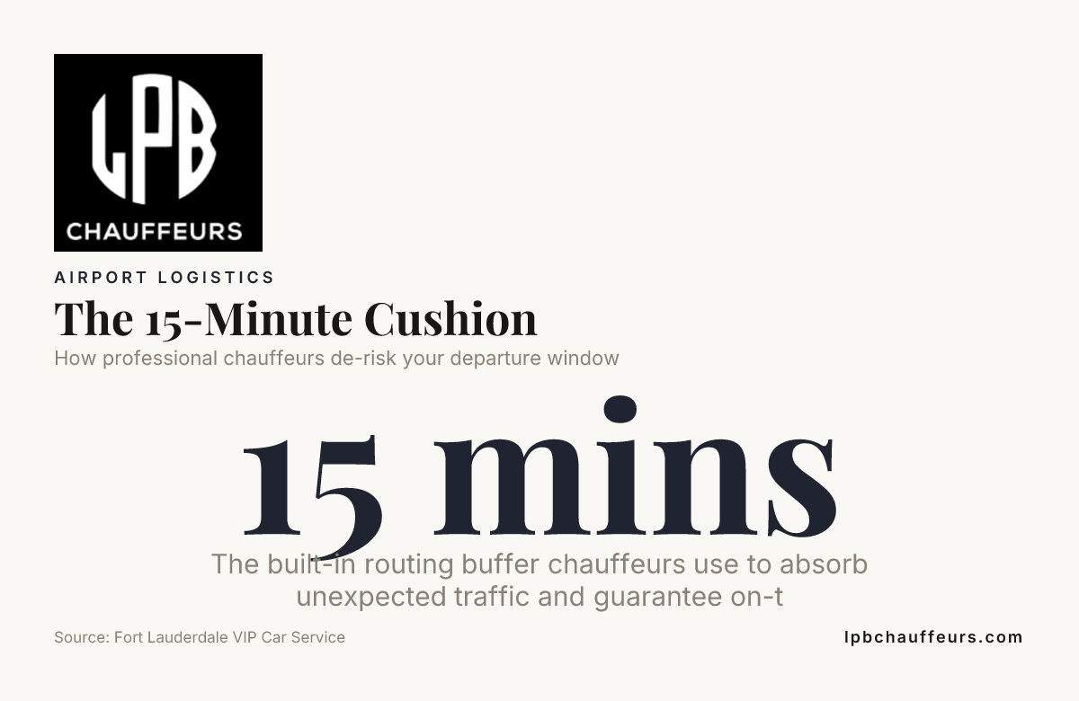 The 15-Minute Cushion — data from Fort Lauderdale VIP Car Service