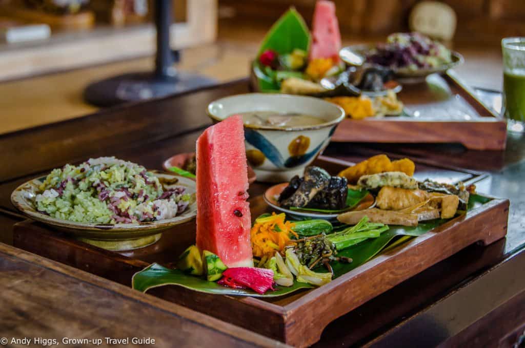 Lunch at a restaurant during travels