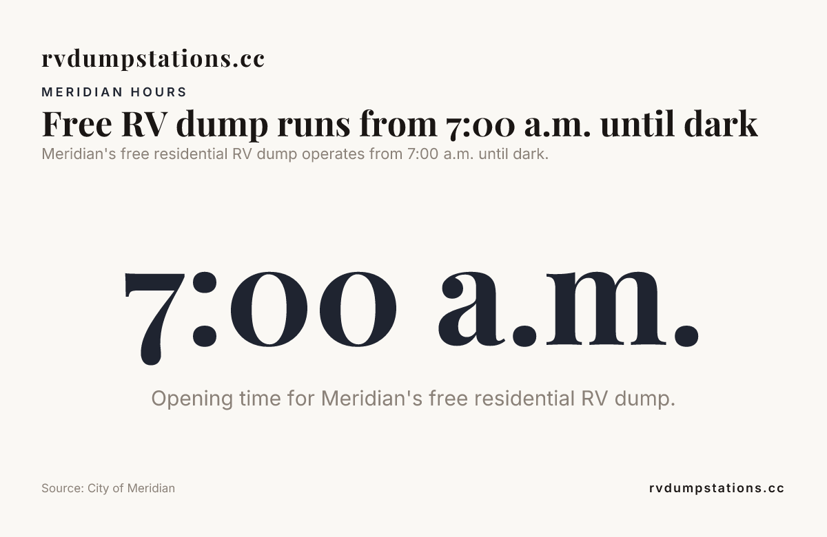 Meridian public RV dump operating hours