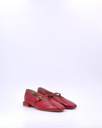 Ballerine donna pelle rosso cinturino Stelio Malori