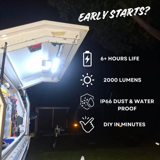 LED light strip for toolbox mounted in a canopy setup