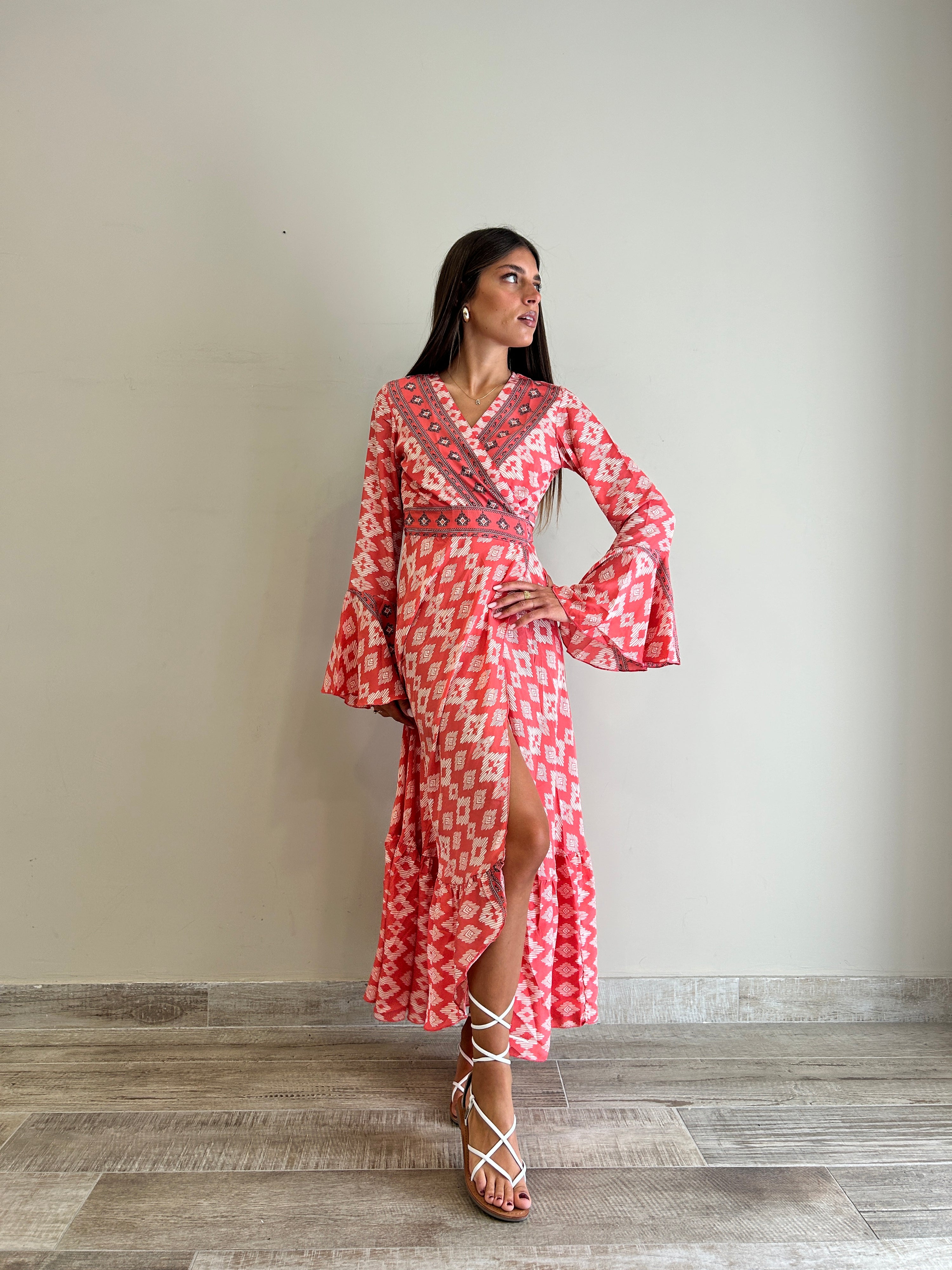 Kimono boho seta Tribal Coral stile gipsy abbigliamento bohémien