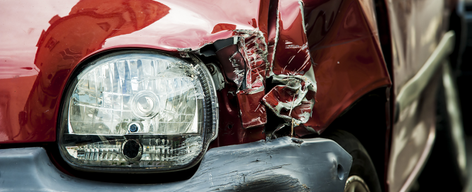 Fender dent collision repair