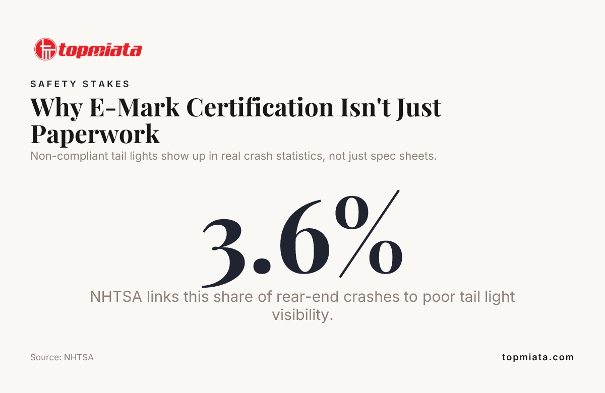 Why E-Mark Certification Isn't Just Paperwork — data from NHTSA