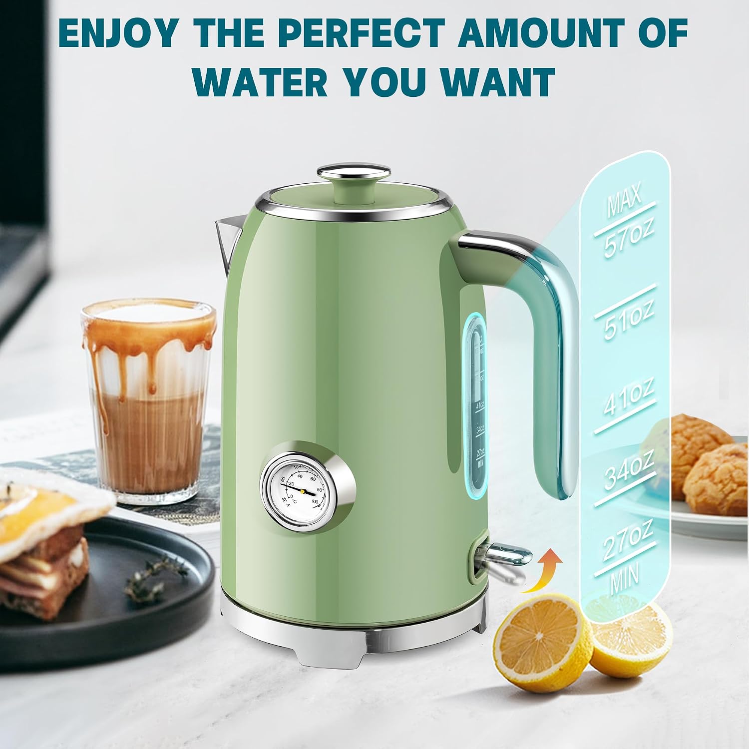 Electric kettle shown as a kitchen appliance reference