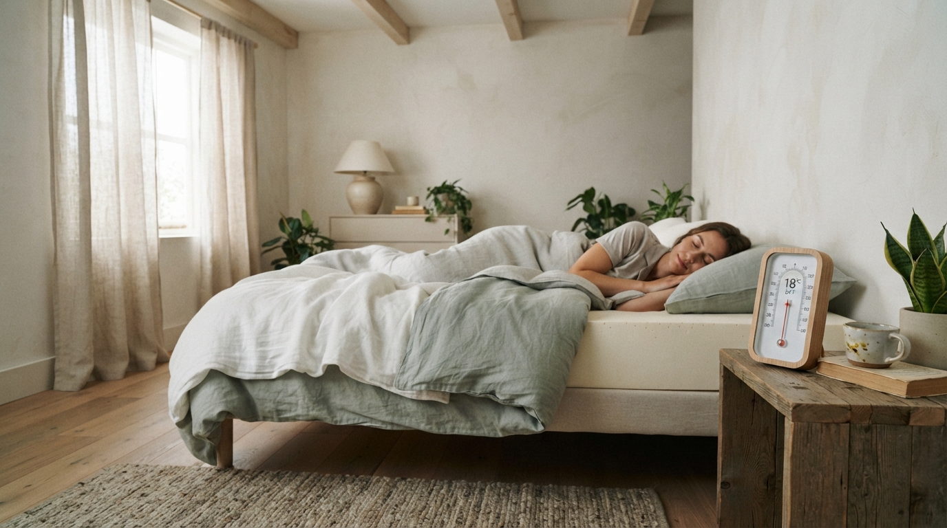 Sleeper overheating at night under a duvet